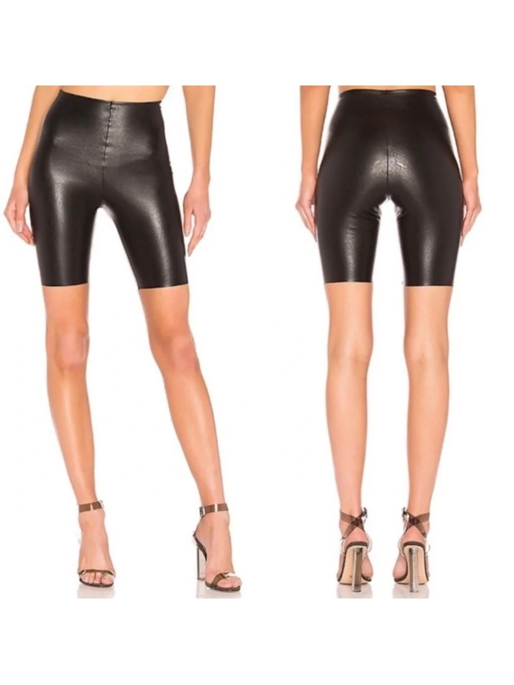 Commando Faux Leather stretchy bike shorts NWT Size L